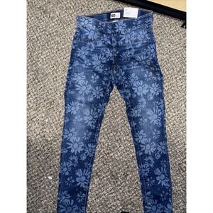 So Girl Jeggings Stretch Denim Pants Jeans Leggings Flower Print Accent Size 12